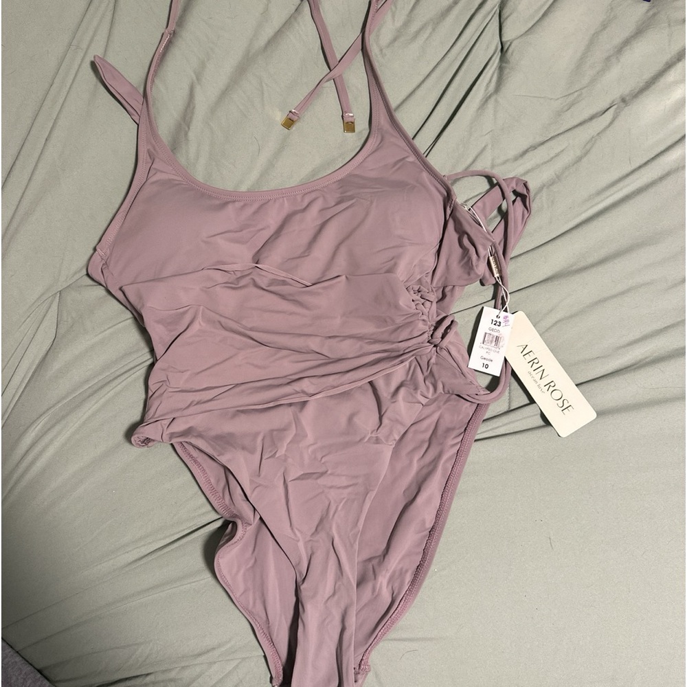 Aerin Rose Ocean Luxe Bathing Suit 
Purple/lavender color